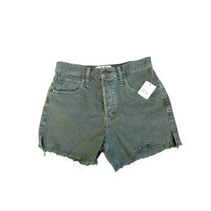 Free People Women's Makai Cutoff Jean Shorts (Army, 26)